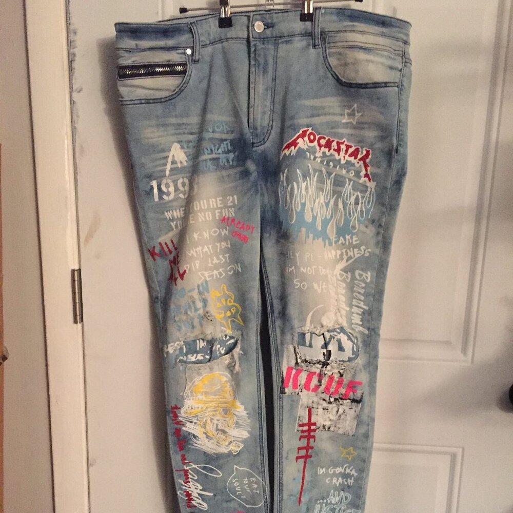 ROCKSTAR ORIGINAL ULRTA SLIM NATURAL SELECTION Jeans  Men's 38 NWOT